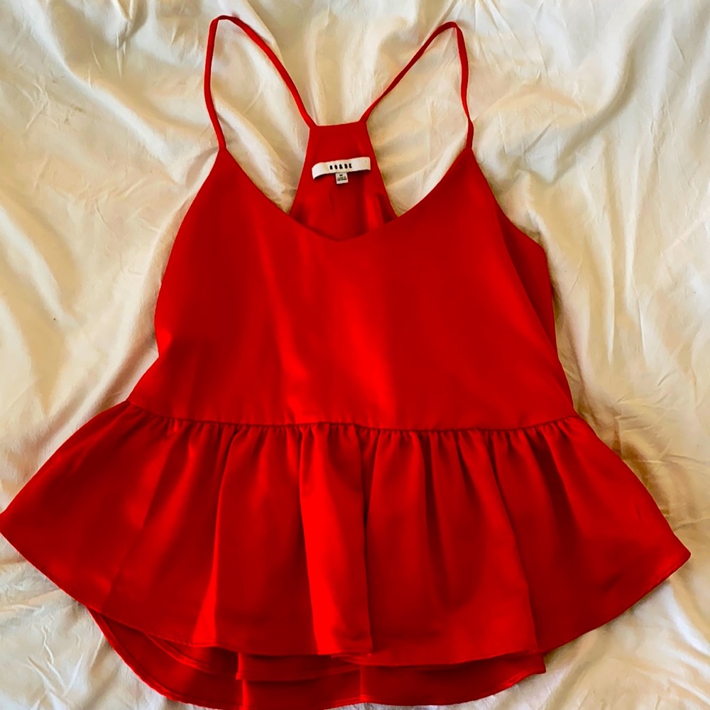 Red Satin Statement Top